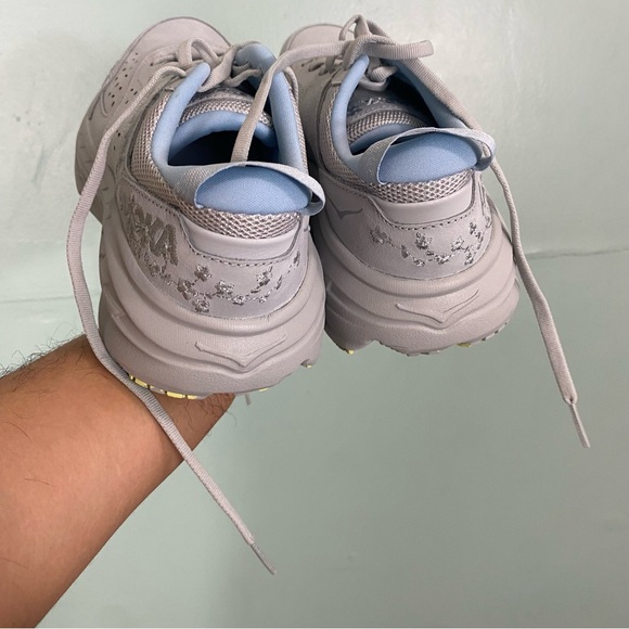 Hoka Bondi L Vibrant Bloom Size 6 Gray Running Sneakers Shoes - Picture 5 of 7